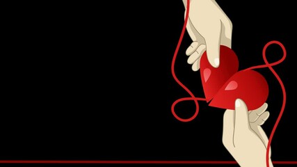 Animated two blood icons put together to form a heart. Unique animation for representing the gift of life and human solidarity. Perfect for World Blood Donor Day campaigns, healthcare promotions, etc