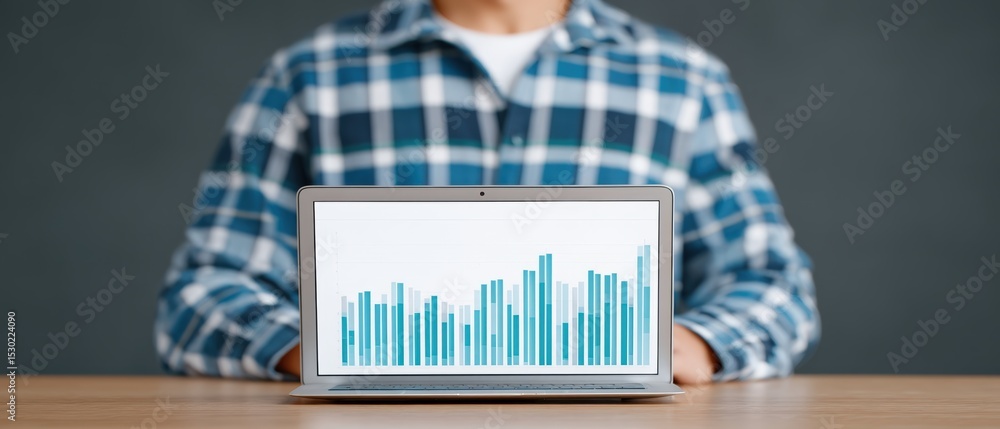 Poster data analysis trends business office digital graphs professional environment close-up view insights 