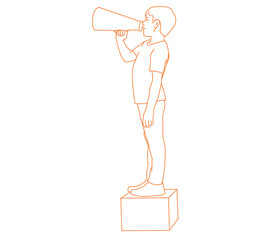 Young Boy with Megaphone