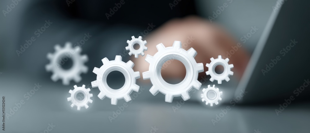 Poster engineering innovation workspace dynamics digital content professional environment close-up perspect