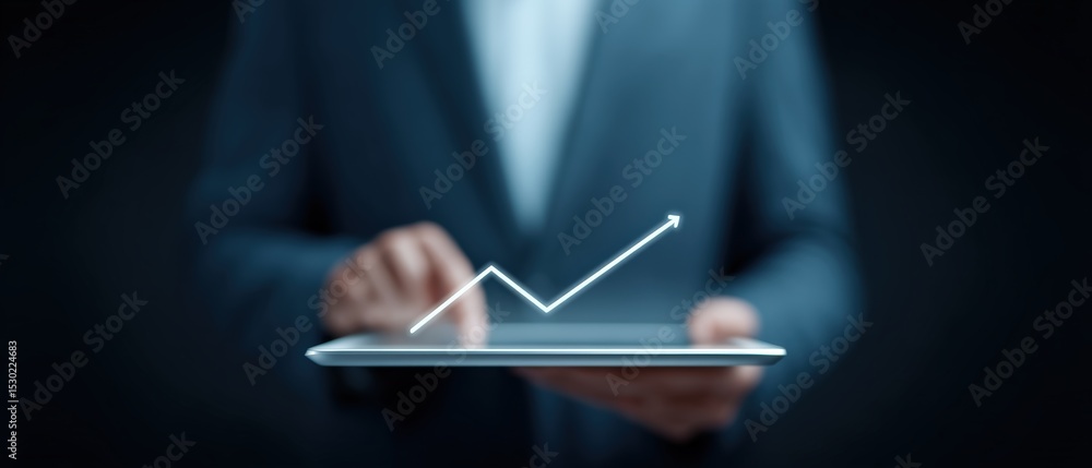 Aufkleber business growth strategies modern office digital analytics professional environment close-up view da