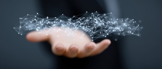 Creating digital connections innovative technology virtual environment abstract concept hand perspective