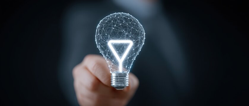 Innovative idea generation business environment digital concept technology focus creative perspective lightbulb moment