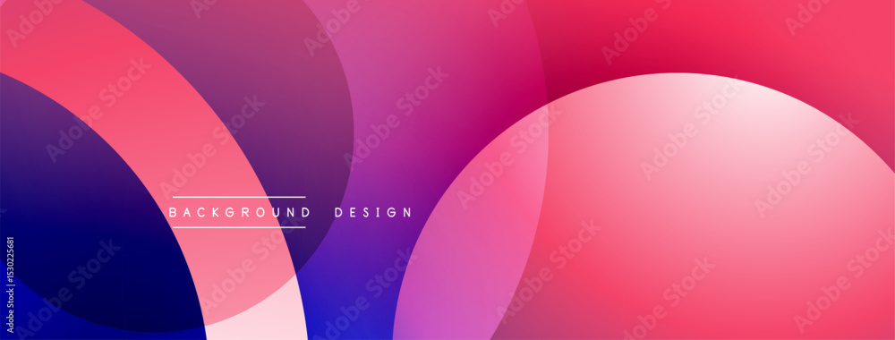 Aufkleber abstract gradients, overlapping circles create dynamic visual effect. pink, purple, blue hues domina