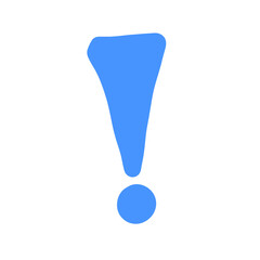 Illustration of a blue exclamation mark element