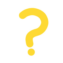 Yellow hand-drawn question mark