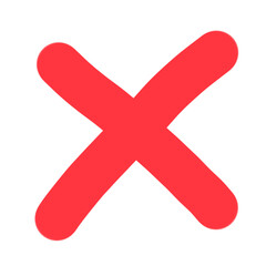 Red cross icon with transparent background