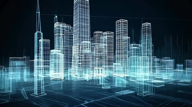 Cyber Cityscape: A Digital Metropolis Wireframe