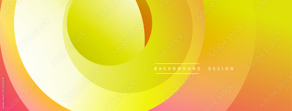 Aufkleber Abstract gradient background. Overlapping circles create dynamic visual flow. Warm colors dominate composition, suggesting energy, optimism.