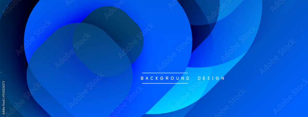 Aufkleber Abstract blue shapes overlap, creating dynamic gradient effect. Modern design suitable for backgrounds, banners, presentations.