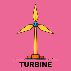 Wind Turbine on Pink Background with Modern Design