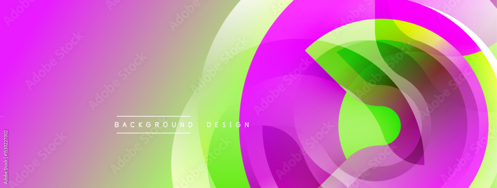 Aufkleber abstract vibrant design features flowing shapes, pinks, greens. modern background with layered trans