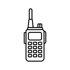 Black and white outline of a walkie talkie device