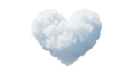 Heart Cloud PNG Image for Design Element