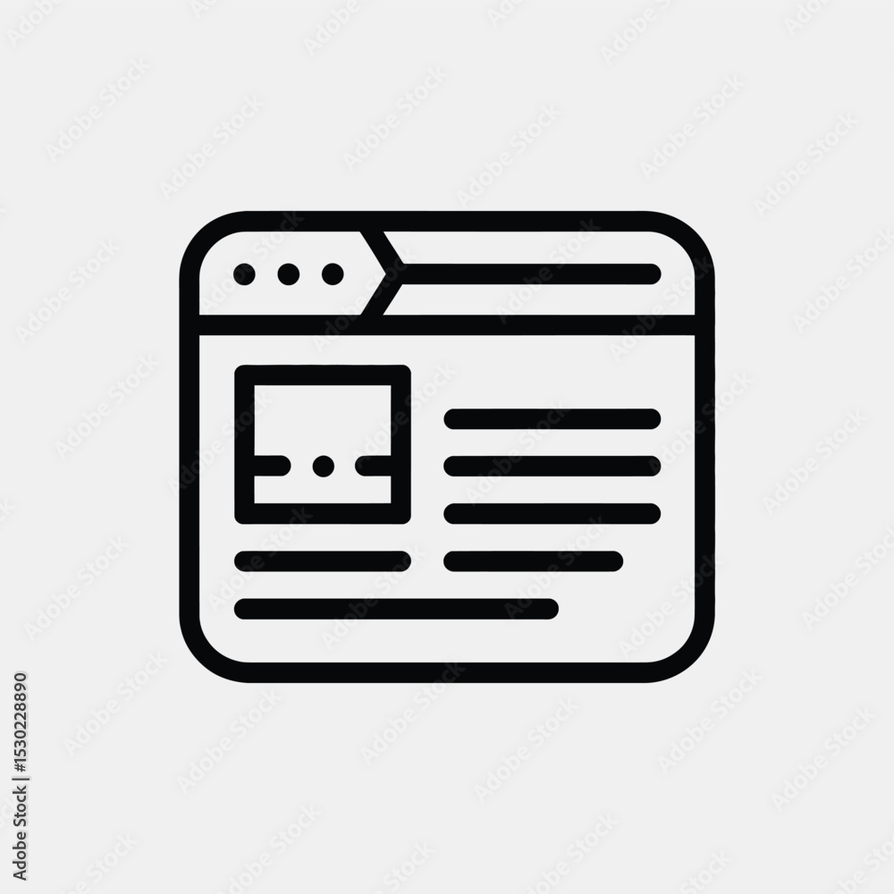 Poster website page icon with image and text on a white background