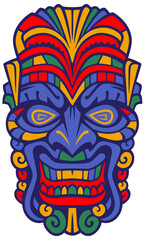 Obraz premium Colorful tiki mask illustration