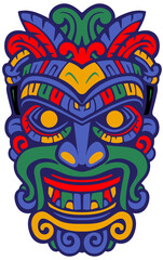 Obraz premium Colorful tiki mask illustration