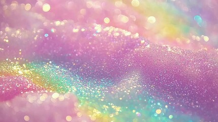Sparkling Texture with Rainbow Hues Abstract Glitter Background