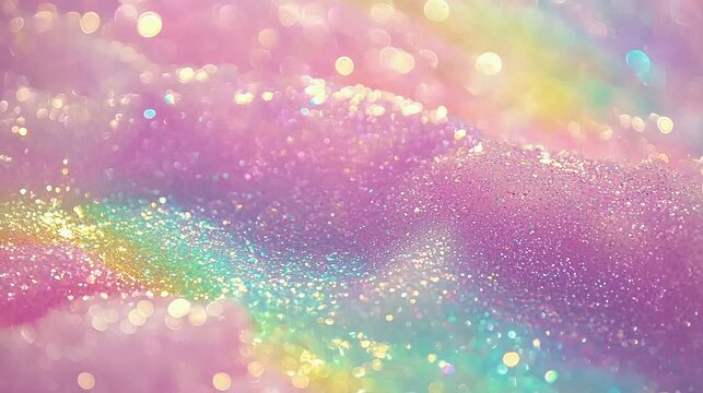 Fototapeta Sparkling Texture with Rainbow Hues Abstract Glitter Background