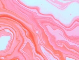 A Vibrant Abstract Marbled Background With Swirling Patterns Of Pink, Coral, And Light Blue In A Fluid Motion, Liquid Art, Creative Design