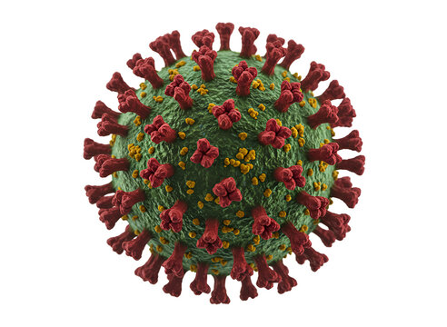 Coronavirus sars cov 2 virus particle isolated on transparent background