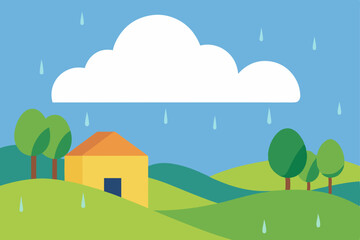 Naklejka premium vector illustration of a village