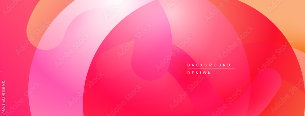 Fototapete Abstract pink background. Overlapping shapes create dynamic visual effect. Gradient colors provide soft, modern aesthetic.