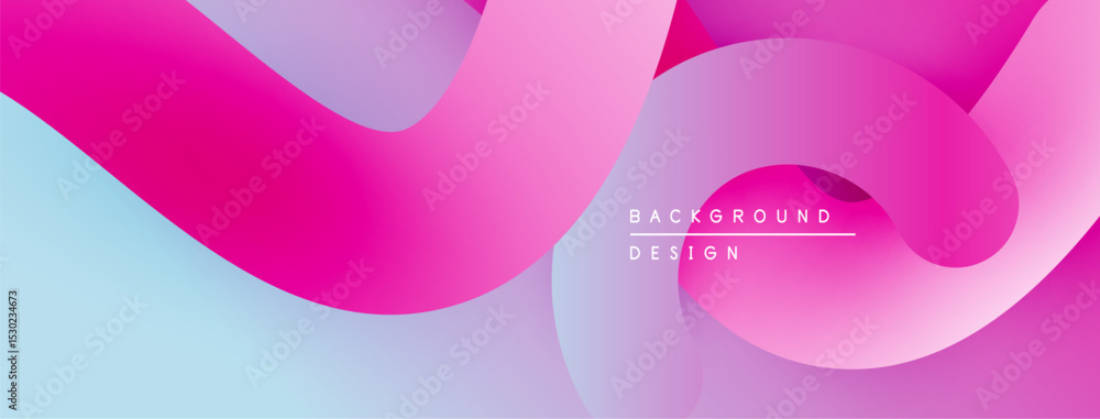Poster abstract flowing shapes, vibrant pinks, blues create modern background. smooth gradients, dynamic co
