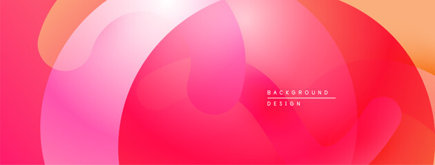 Abstract pink background. Overlapping shapes create dynamic visual effect. Gradient colors provide soft, modern aesthetic.