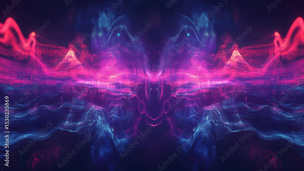 Poster abstract background with dynamic flow lines in vibrant pink and blue hues animation