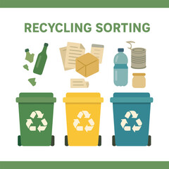 Recycling Sorting Guide Illustration