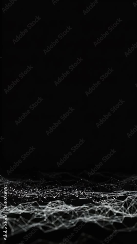 Poster abstract background black white lines network dots connection