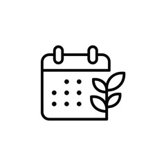 Eco Calendar Icon Schedule with Nature and Sustainability Focus
