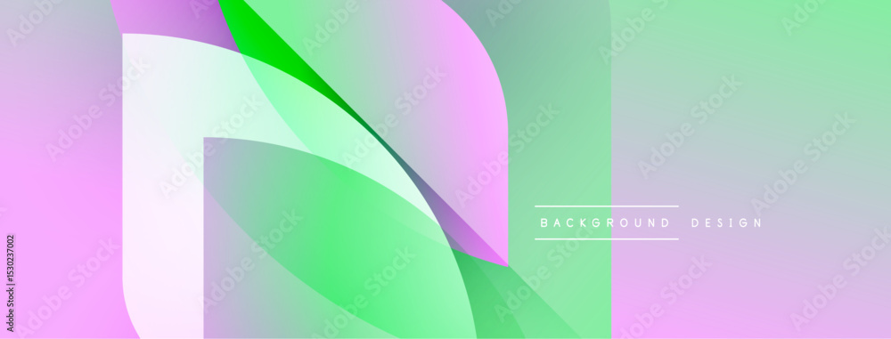 Aufkleber Abstract gradient shapes create dynamic visual effect. Soft pinks, greens blend seamlessly. Modern design element for backgrounds.