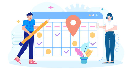 Calendar featuring couple next to plant, suitable for home decor, personal office, or gift for loved ones.