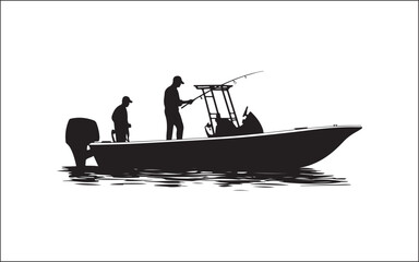 fishing man with a boat