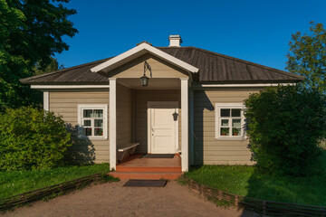 A nanny's house on the territory of the Mikhailovskoye estate of the Pushkin Museum-Reserve on a...