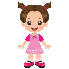 Cute girl face vector cartoon illustration