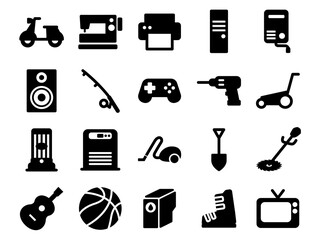 リサイクルイラストのセットC_黒ベタ