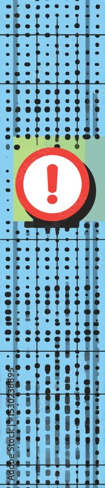 Poster Retro Error Icon Displayed on Dotted Grid Interface With Clear Upper Zone for Visual Clarity and Focus