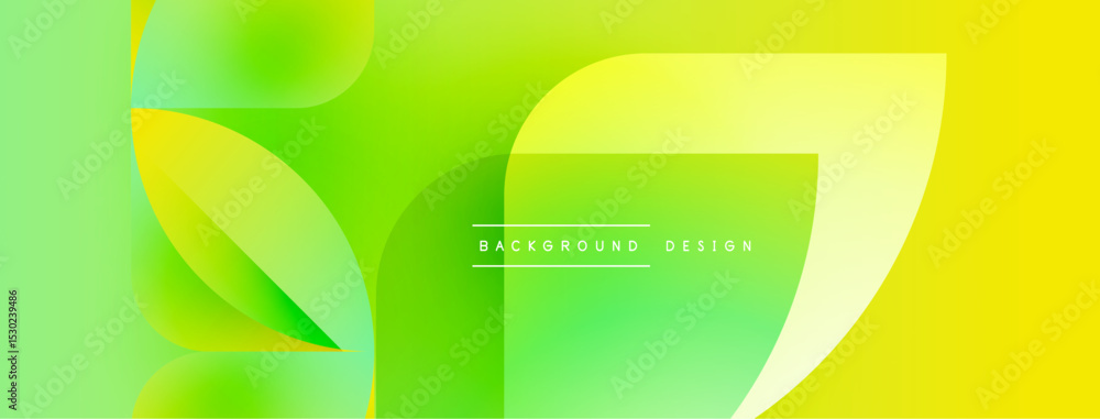 Poster abstract gradients create dynamic shapes. bright yellow, green hues blend smoothly. modern design fe