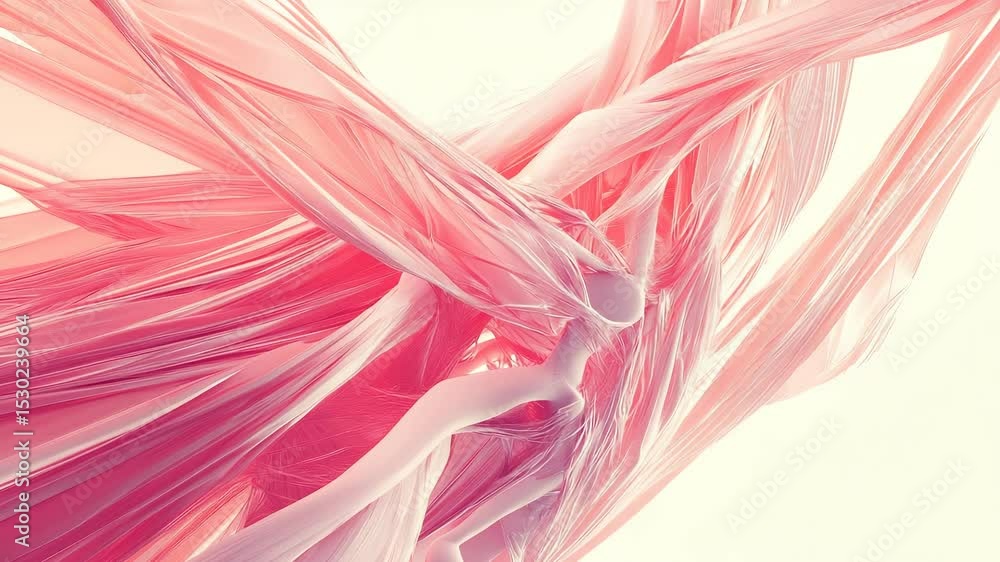 Poster delicate pink abstract forms intertwine in a dance of light and shadow, rendering softly