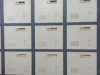 Light Beige Metal Lockers Full Frame Background