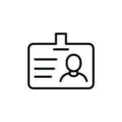 Identification Card Icon with Person and Information Lines Outline