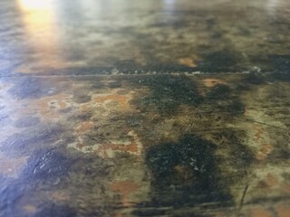 Old Distressed Wooden Surface with Patina Stains
