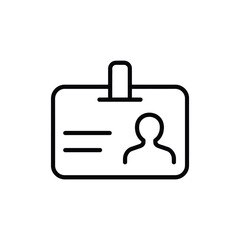 Identification Badge Icon with Person Silhouette and Two Lines
