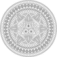 Mandala Decorative Ornament Design For Coloring Page Vector