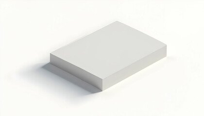 Plain Rectangular Block on White Surface Minimalist Style