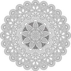 Easy Mandala Coloring Page For Adult Vector