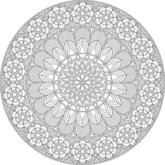 Mandala Line Art Adult Coloring Page